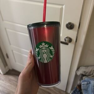 Starbucks’s cup with straw